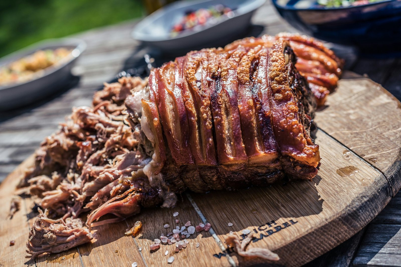 grilled meat on brown chopping board